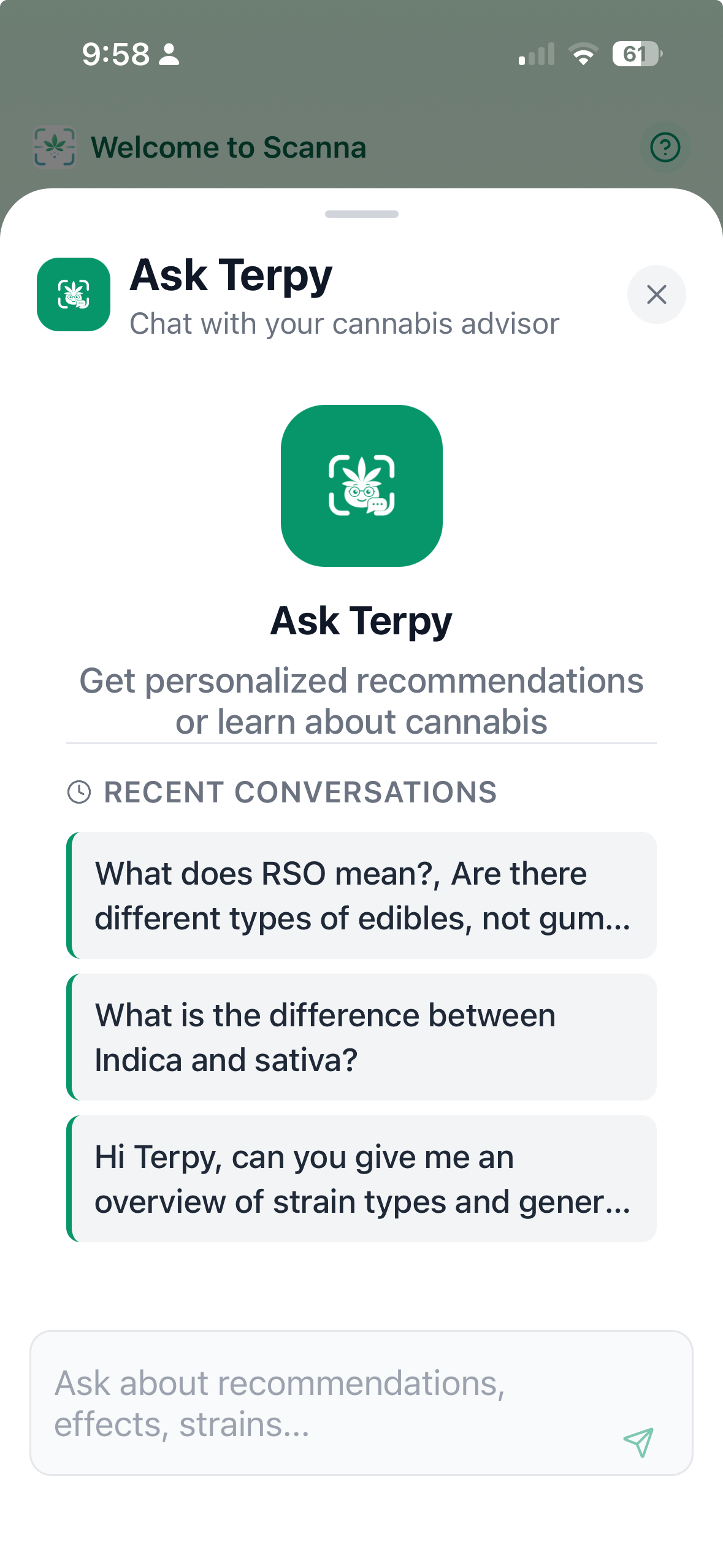 Ask Terpy AI chat interface